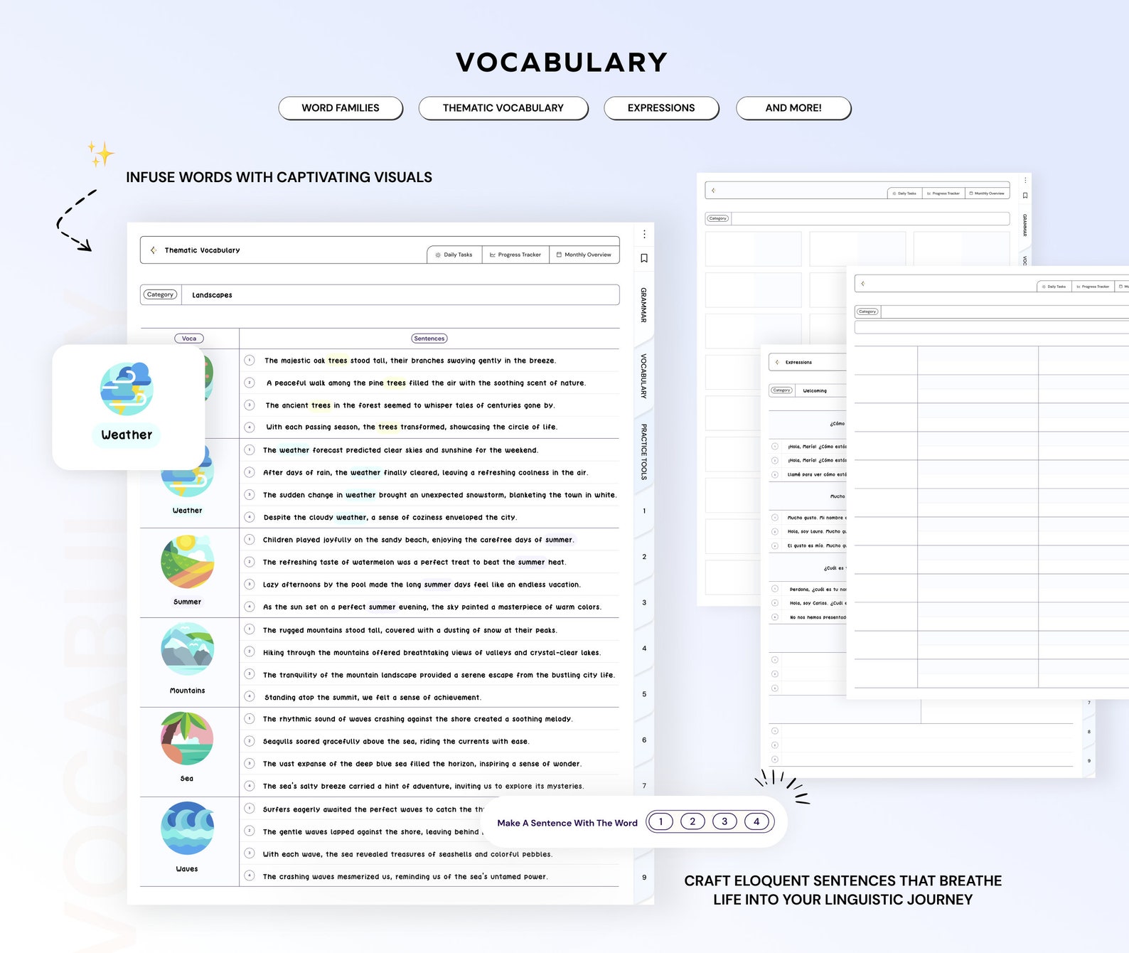 Language Learning Notebook Layout Language Learning Notebook/planner Learn Grammar Vocabulary Digital ...