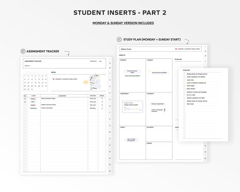 Student Digital Notebook Bundle, Minimalist Notetaking Templates for ...