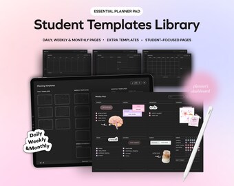 Undated Student Digital Planner Templates for GoodNotes Notability iPad Planning Customizable Notetaking Minimalist Weekly Monthly Dashboard