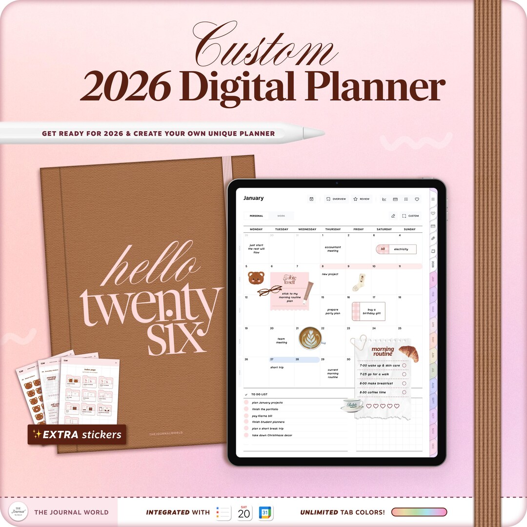 2026 Custom Digital Life Work iPad Planner for Goodnotes, Notability ...