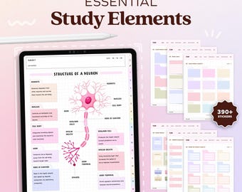 Study Digital Stickers for Student, Goodnotes Academic Widgets, iPad Planner, Notebook Stickers, Notability Stickers, School College Notes