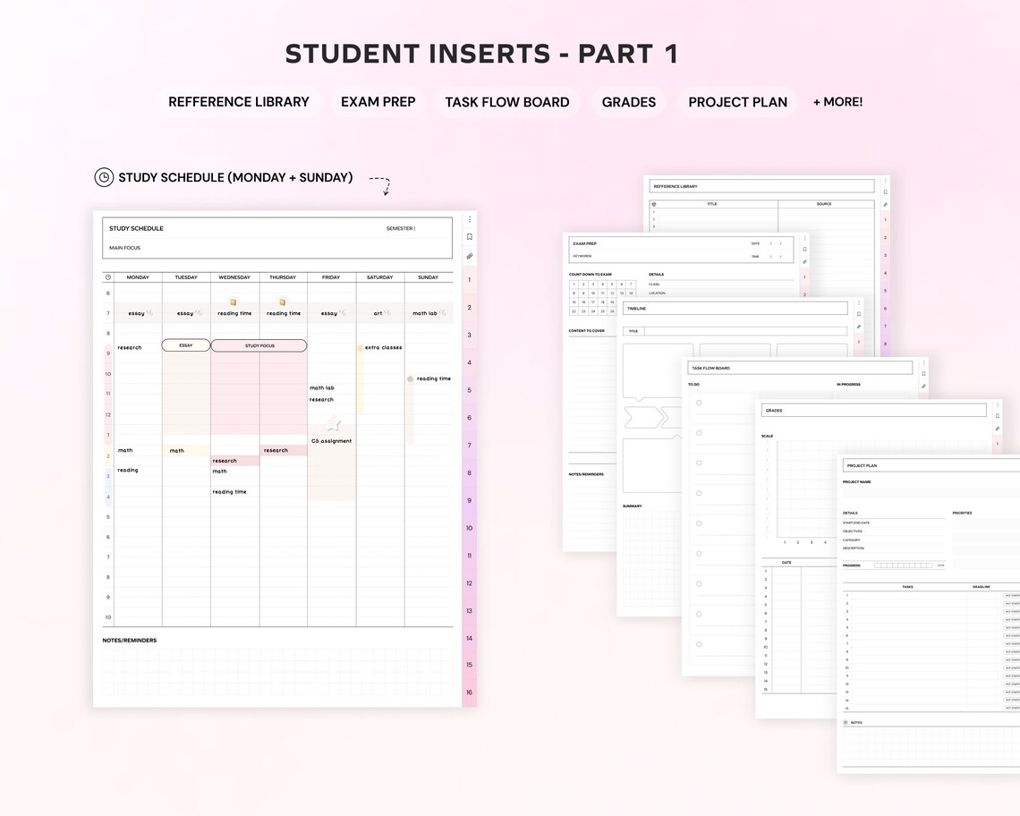 Student Digital Notebook Goodnotes iPad Notebook Notepaper Hyperlinked ...