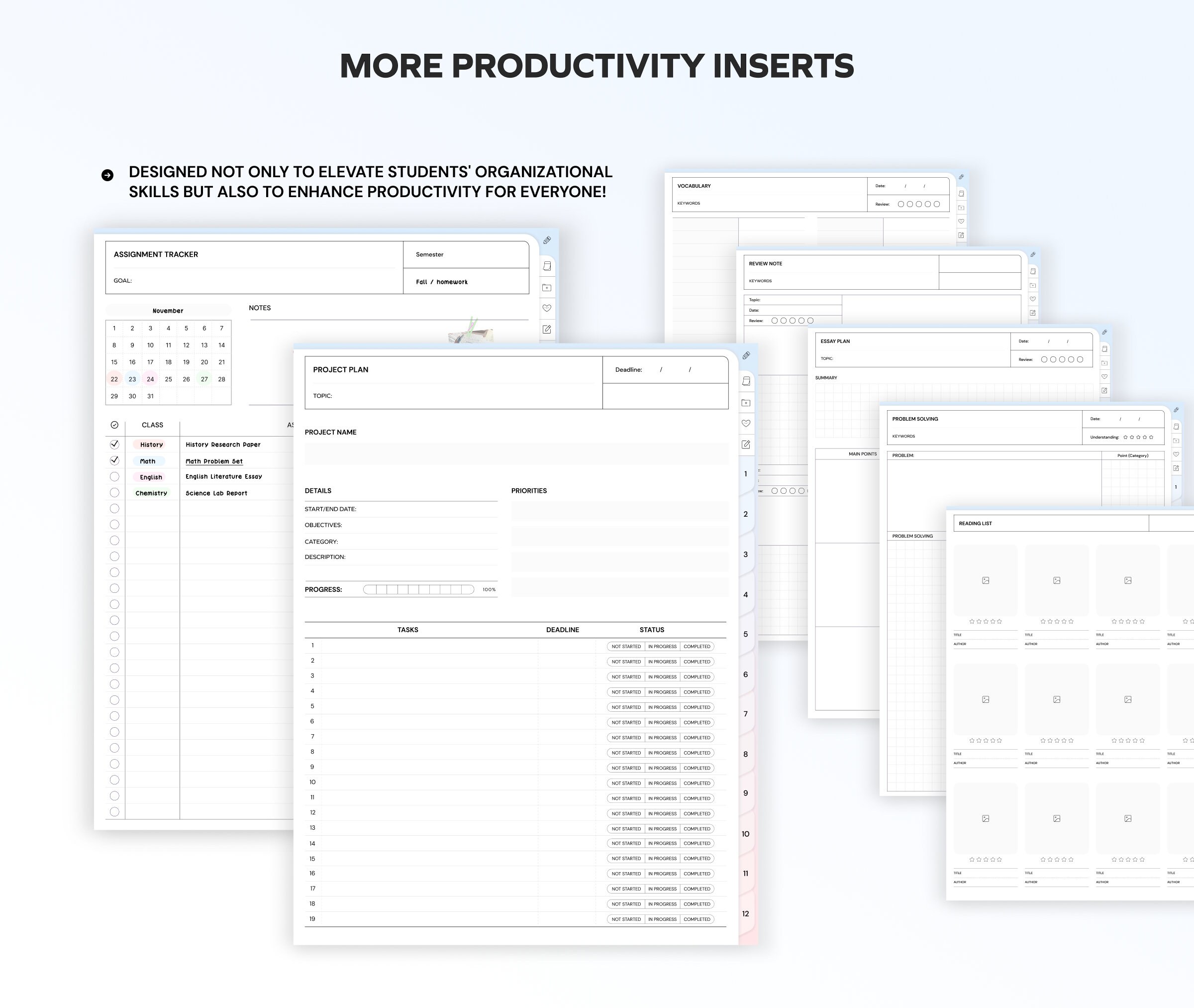 Student Digital 12 Notebooks Bundle Hyperlinked Notetaking Templates ...