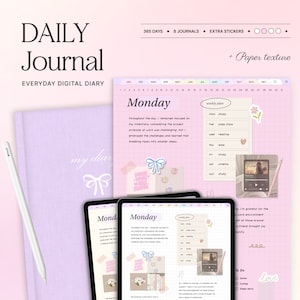 Könnte beinhalten: Ein digitaler Planer mit rosa und weißem Hintergrund. Der Planer verfügt über einen Kalender, einen Abschnitt für die Wochenplanung und eine To-Do-Liste. Der Planer soll Menschen helfen, organisiert zu bleiben und ihre Ziele zu erreichen. Der Planer ist außerdem mit Aufklebern und anderen niedlichen Elementen verziert.