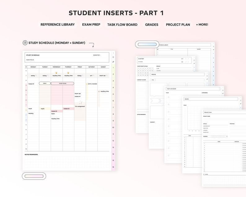 Student Digital Notebook Bundle Hyperlinked Notetaking Templates for ...