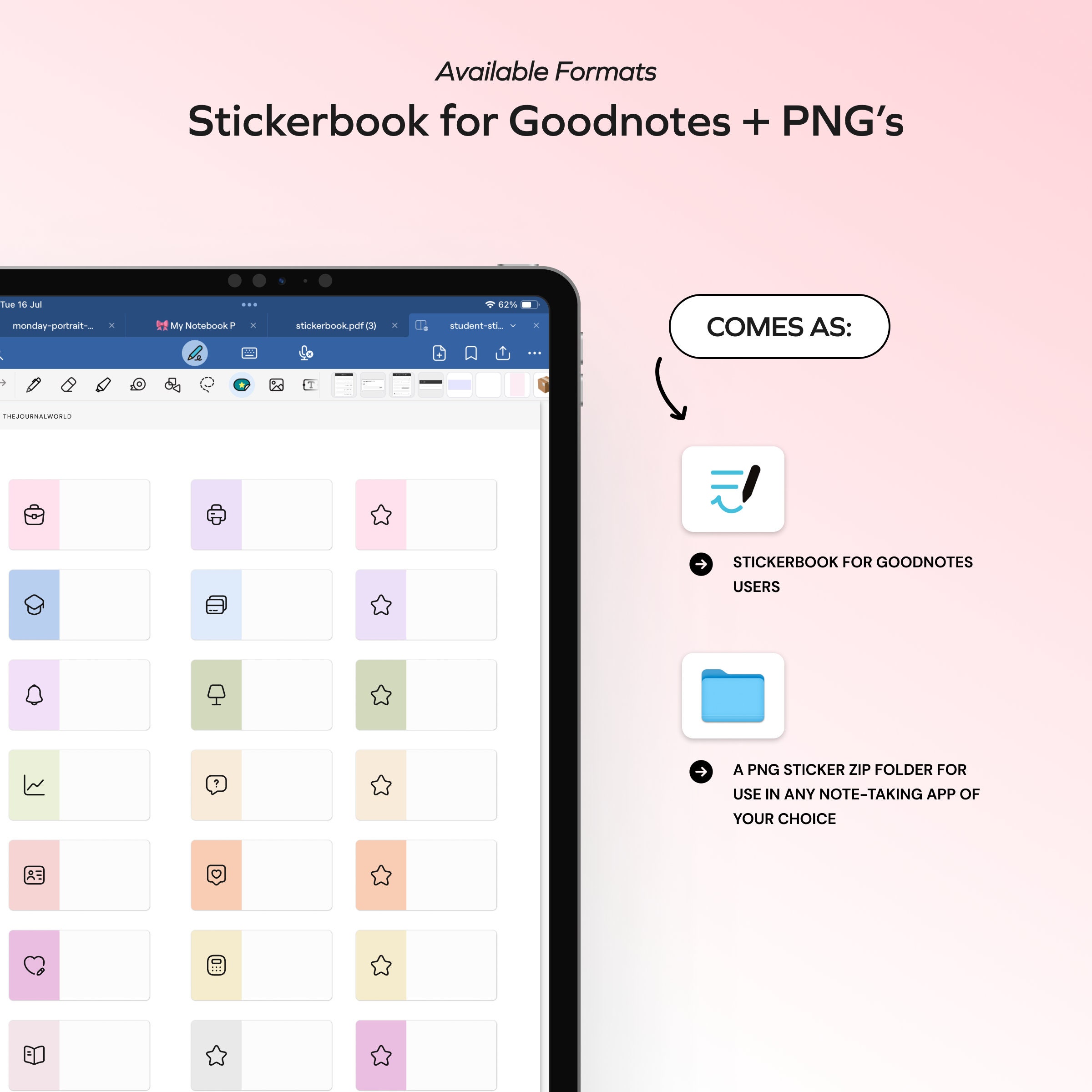 School Digital Stickers for Planner, Goodnotes Widget Student Sticker ...