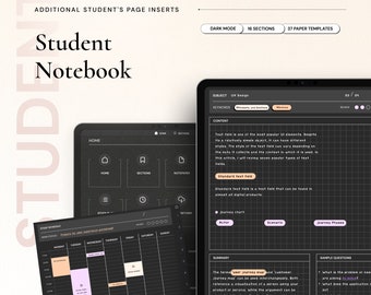 Student Digital Notebook Hyperlinked Notetaking Templates Planner Template Notepad Goodnotes Notability iPad college academic school tracker