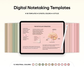 Digital Note Paper Templates, Student Notes for iPad, GoodNotes Notability, Academic Notes Notetaking Templates for school College Templates
