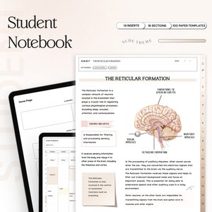Student Digital Notebook Hyperlinked Notetaking Templates Planner Template Notepad Goodnotes Notability iPad college academic school tracker