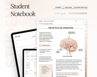 Student Digital Notebook Hyperlinked Notetaking Templates Planner Template Notepad Goodnotes Notability iPad college academic school tracker