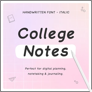 Police manuscrite soignée pour l'iPad d'agenda numérique Goodnotes, police d'écriture manuscrite mignonne Notes numériques pour étudiants, police de planification pour la prise de notes Notability