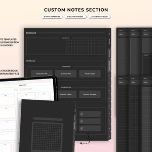 Dark Mode Language Learning Notebook/planner Learn Grammar Vocabulary ...