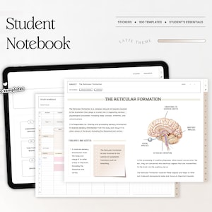 Student Digital Notebook Hyperlinked Notetaking Templates Planner Template Notepad Goodnotes Notability iPad college academic school tracker