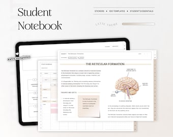 Student Digital Notebook Hyperlinked Notetaking Templates Planner Template Notepad Goodnotes Notability iPad college academic school tracker