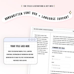 Titres de polices manuscrites pour Digital Planner Ipad Police manuscrite pour les applications de prise de notes Notability Goodnotes et la planification numérique Police personnalisée