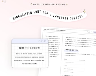 Handwritten Font Titles for Digital Planner Ipad Handwrritng font for Goodnotes Notability notetaking apps and digital planning Custom Font