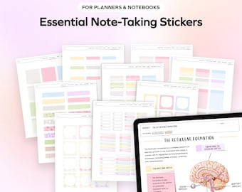Student Digital Stickers for planner Goodnotes Precropped Study Academic Widgets ipad Notability Memo Pads Journaling Pastel Sticky Notes
