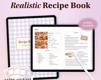 Digitaal receptenboek voor iPad, Goodnotes-receptenboeksjabloon, receptenmap, digitale maaltijdplanner, dagboek, kookboek Notability Receptkaart