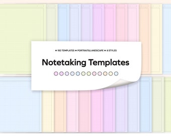 Digital Note Paper Templates Bundle, Student Notes for iPad, GoodNotes Notability, Academic Notes Notetaking Templates for school College