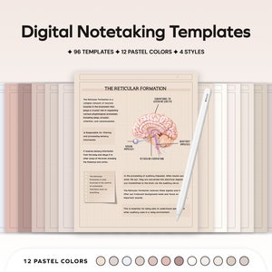 Digital Note Paper Templates, Student Notes for iPad, GoodNotes Notability, Academic Notes Notetaking Templates for school College Templates