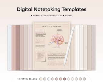 Digitales Notizpapier Vorlagen, Studenten Notizen für iPad, GoodNotes Notability, Akademische Notizen Notizen Vorlagen für die Schule College Vorlagen