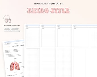 Digitale Notizpapier Vorlagen Schülernotizen für GoodNotes Notizenregal Notability Notizvorlagen für Produktivität Notizbuch ©TheJournalWorld