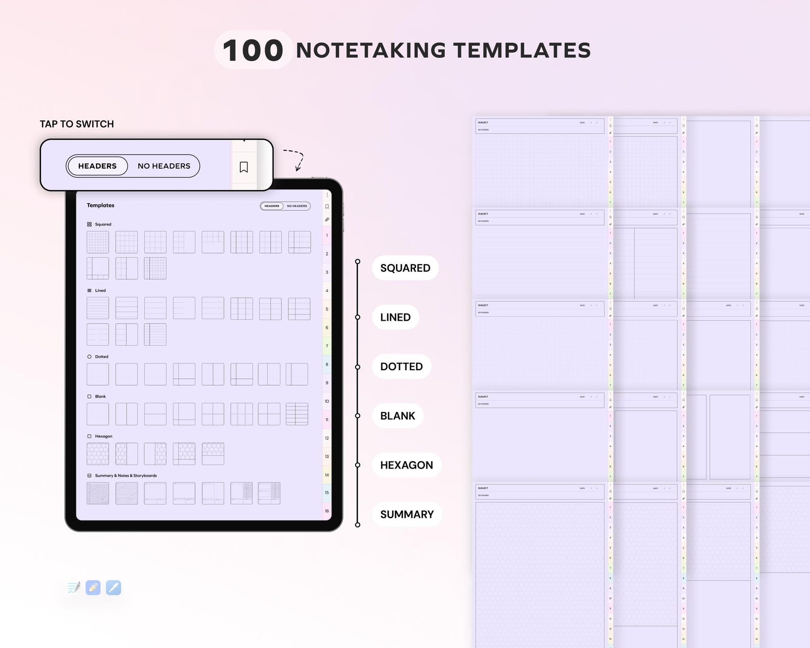 Student Digital Goodnotes Notebook Minimalist Notepaper Hyperlinked ...
