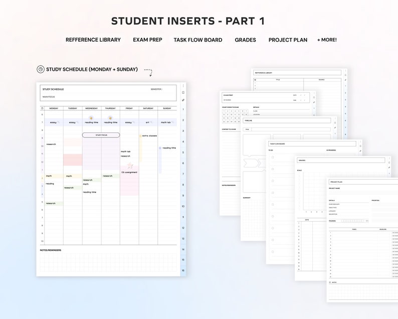 Student Digital Notebook Hyperlinked Notetaking Templates Planner ...