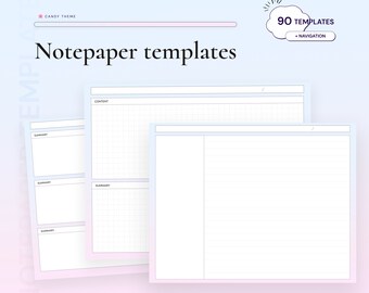 Digital Notepaper Student Notes Templates for GoodNotes Noteshelf Notability Notetaking Apps Templates Digital Study Notebook Cornell Notes