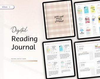 Digital Reading Notebook, Reading Planner, Journal Templates for ipad and Goodnotes Book Review Bookshelf Reading Log, Notes Reading Tracker