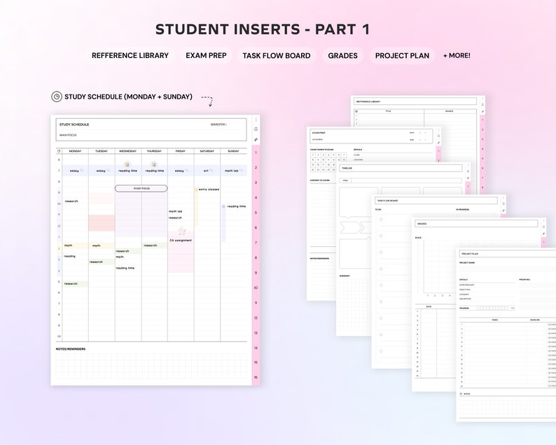 Student Digital Notebook Goodnotes iPad Notebook Notepaper Hyperlinked ...