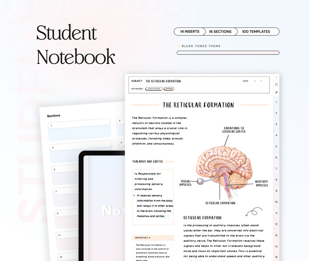 Student Digital Notebook Hyperlinked Notetaking Templates Planner ...