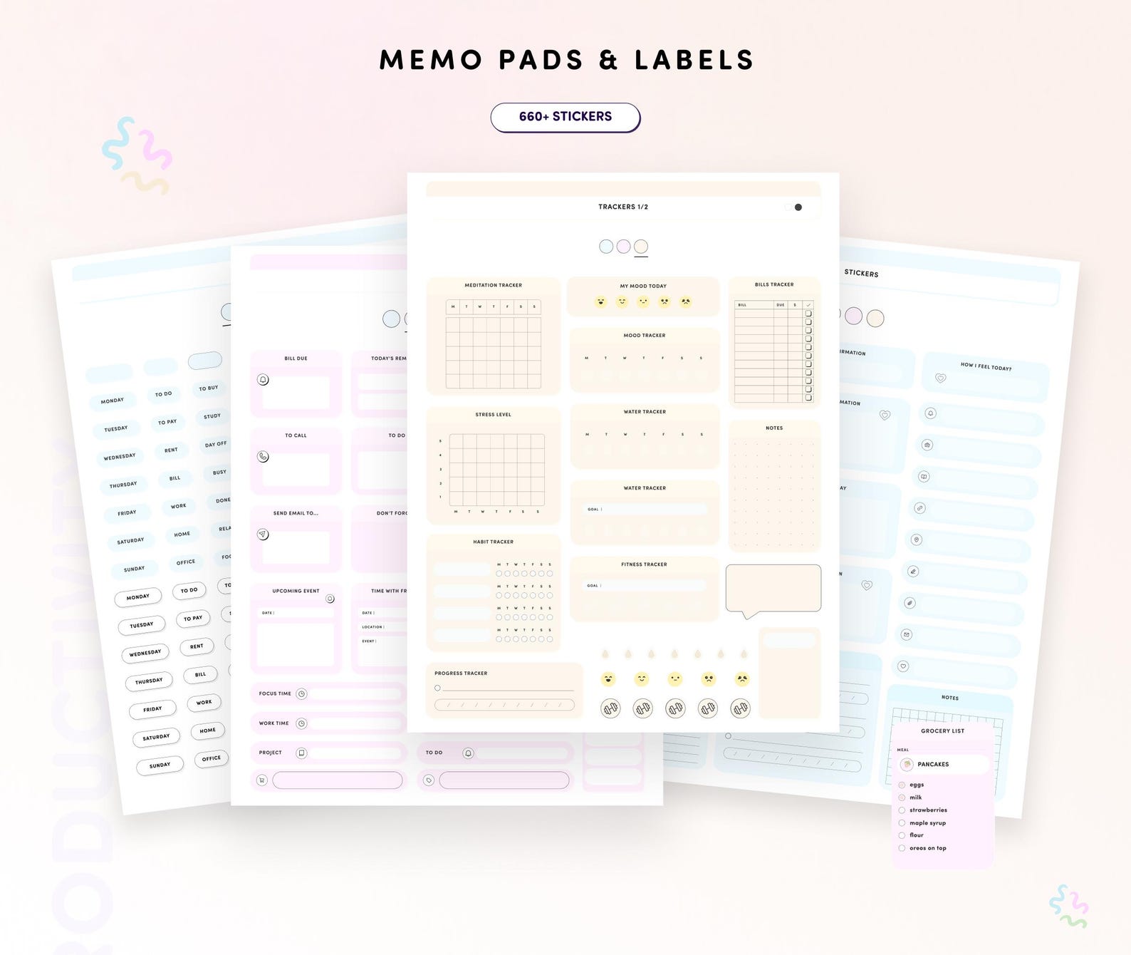 Essential Cute Digital Stickers for Planner Goodnotes Widget Sticker ...
