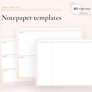 Digital Notepaper Student Notes Templates for GoodNotes Noteshelf Notability Notetaking Apps Templates Digital Study Notebook Cornell Notes