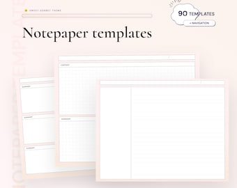 Digital Notepaper Student Notes Templates for GoodNotes Noteshelf Notability Notetaking Apps Templates Digital Study Notebook Cornell Notes