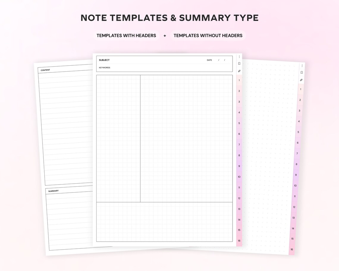 Student Digital Notebook Goodnotes iPad Notebook Notepaper Hyperlinked ...