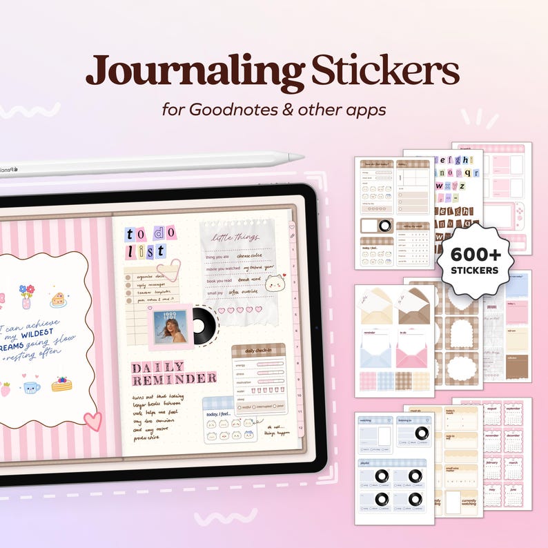Digital Journaling Stickers for Bullet Journal and Planners, Goodnotes ...