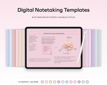 Digital Note Paper Templates, Student Notes for iPad, GoodNotes Notability, Academic Notes Notetaking Templates for school College Templates