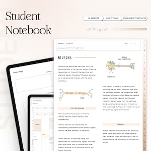 Student Digital Notebook Hyperlinked Notetaking Templates Planner Template Notepad Goodnotes Notability iPad college academic school tracker
