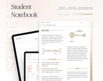 Student Digital Notebook Hyperlinked Notetaking Templates Planner Template Notepad Goodnotes Notability iPad college academic school tracker