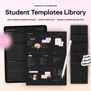 Undated Student Digital Planner Templates for GoodNotes Notability iPad Planning Customizable Notetaking Minimalist Weekly Monthly Dashboard