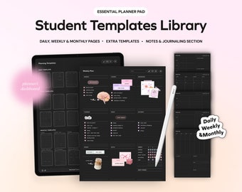 Undated Student Digital Planner Templates for GoodNotes Notability iPad Planning Customizable Notetaking Minimalist Weekly Monthly Dashboard
