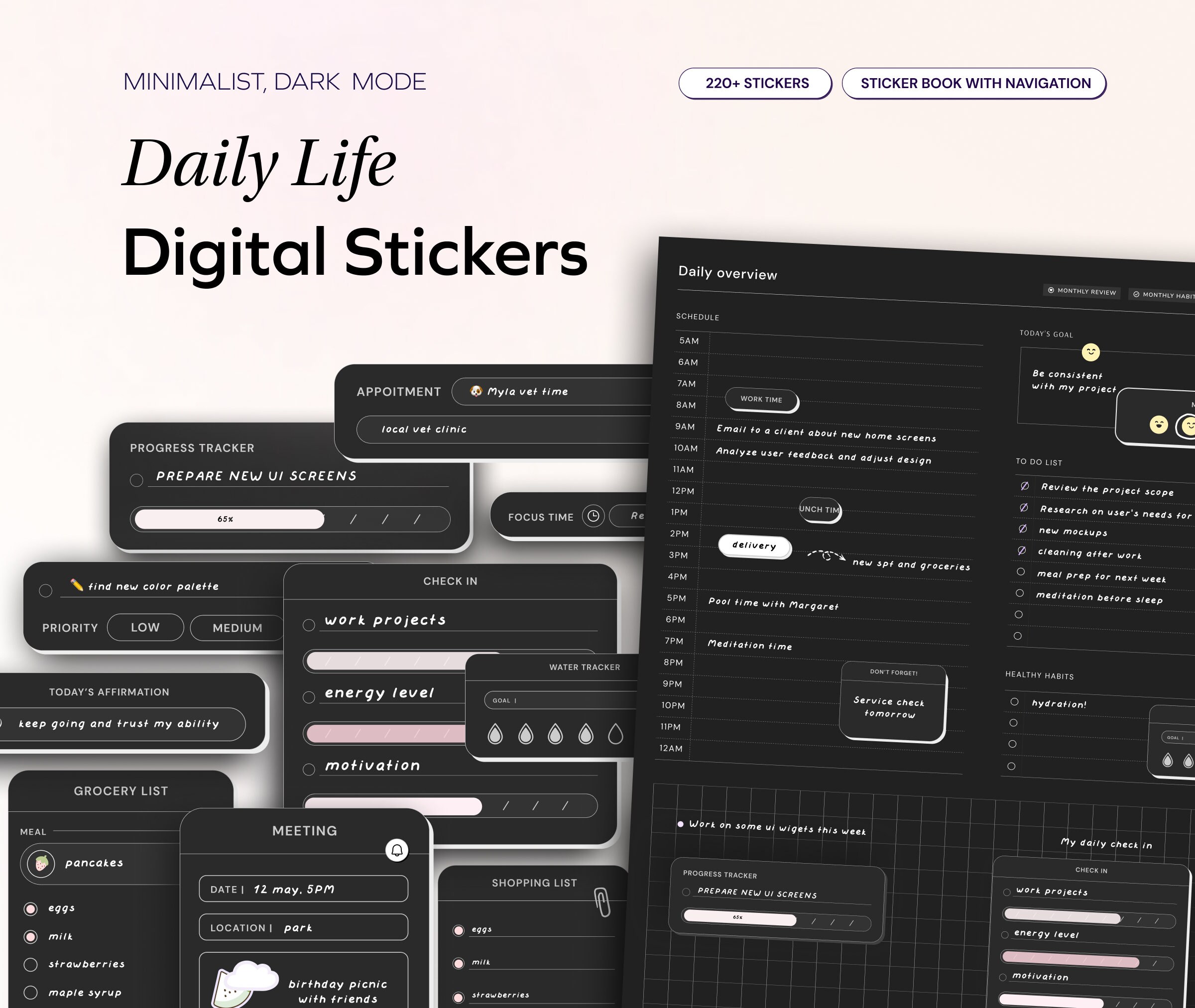 Sticker Widget Everyday Digital Stickers for Planner Goodnotes Widget Sticker Book ...