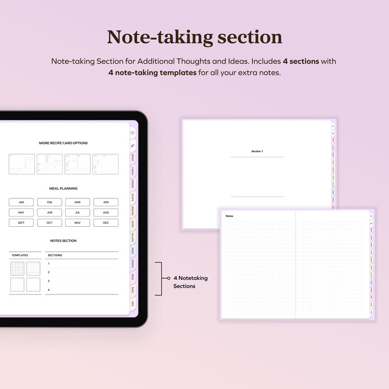 Digital Recipe Book for Ipad, Goodnotes Recipe Book Template, Recipe