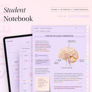 Student Digital Goodnotes Notebook, Minimal Planner, All in one iPad College Notes Academic Student Note Taking Templates, Tablet Notability