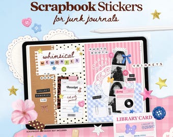 Digital Journaling Stickers for Bullet Journal, Planners, Scrapbook notebook, Junk Journal, Goodnotes Widgets, iPad Sticker Book