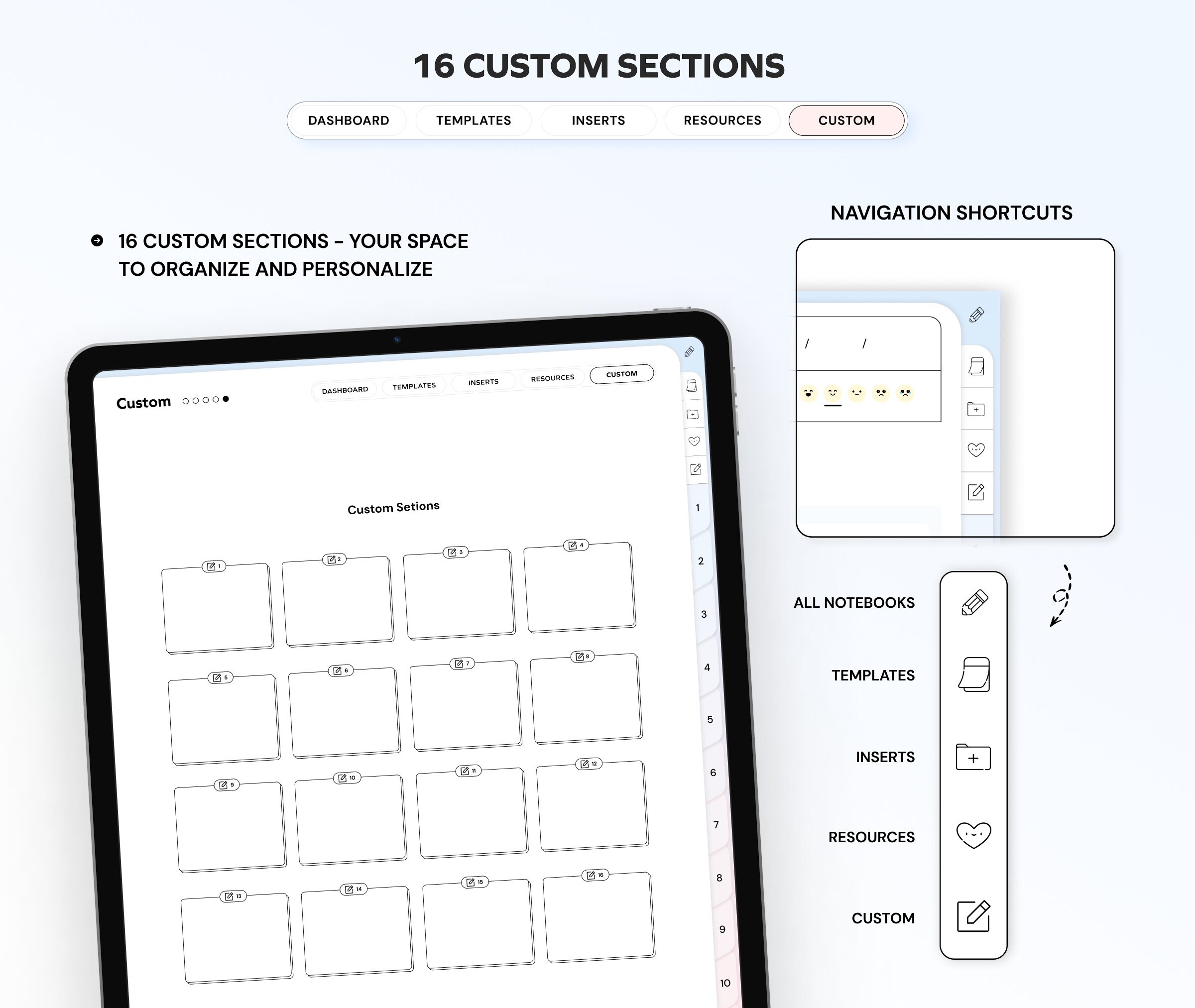 Student Digital 12 Notebooks Bundle Hyperlinked Notetaking Templates ...