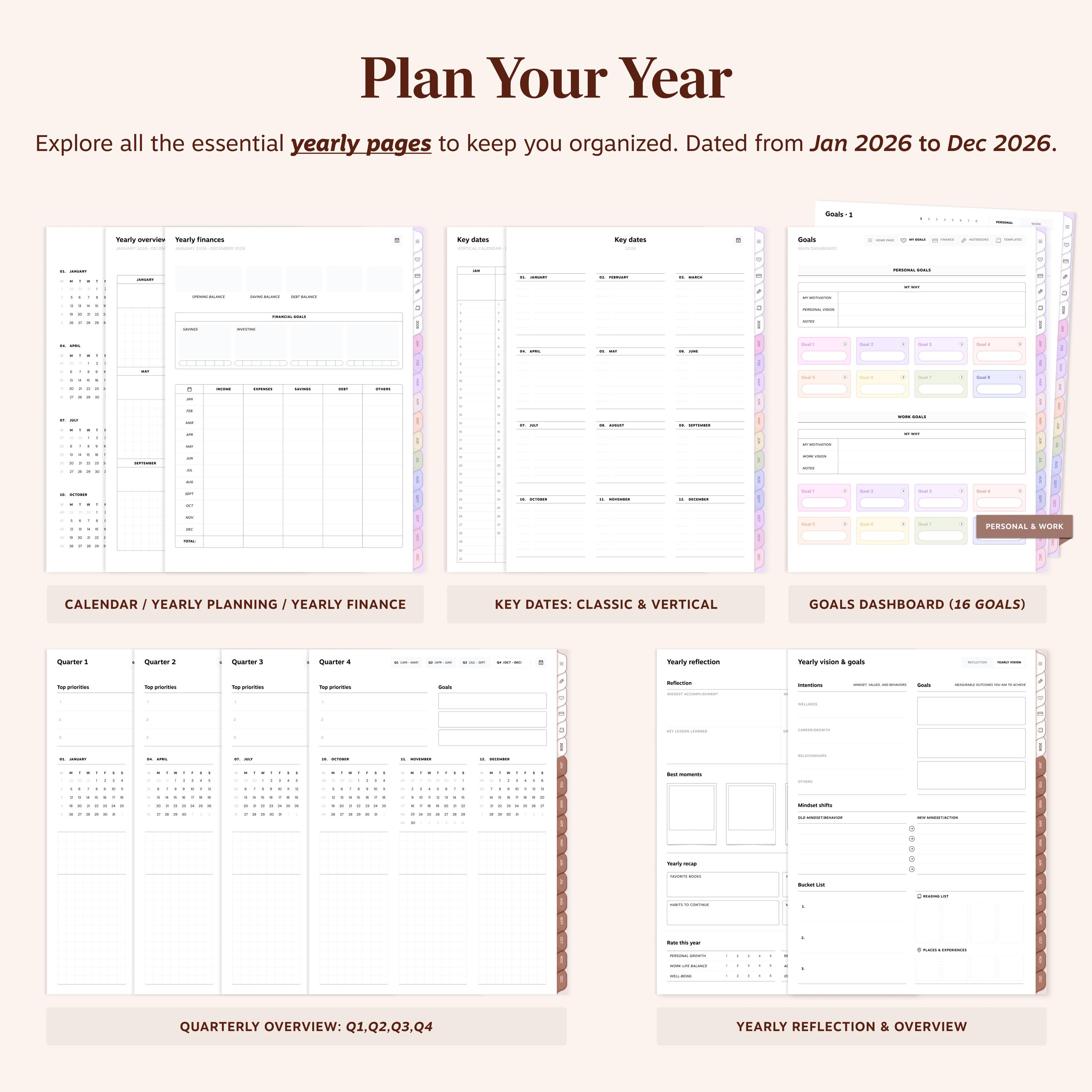 2026 Digital Life Work Planner for Ipad, Goodnotes, Notability ...