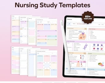 Nursing Study Templates, Digital & Printable Concept Maps, Pharmacology Cards, Disease Process, Student iPad Note-taking Templates