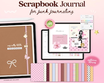 Digital Scrapbook Journal für iPad Junk Journaling, Memory Keeping | Realistisches Bullet Journal, Goodnotes Templates, Notability Notes